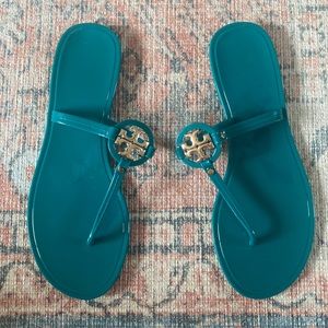 Tory Burch green jelly sandals size 10
